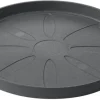 Soucoupe en plastique recyclé gris Deroma Origin Grigio - Ø 25 x H 2,3 cm