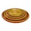 Soucoupe en terre cuite émaillée jaune miel Poterie du Bousquet Costa - Ø 32 x H 3,5 cm