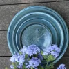 Soucoupe en terre cuite émaillée coloris bleu Les Poteries d'Albi - Ø 14 x H 2 cm
