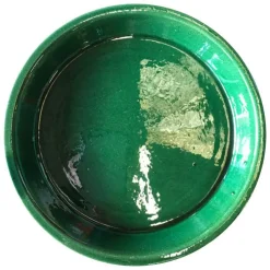 Soucoupe en terre émaillée vert Jade Les Poteries d’Albi - Ø 18 cm