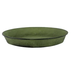 Soucoupe pot Reb en acier vert mat Ø 26,5 x H 3,5 cm