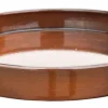 Soucoupe pour pot évasé coloris marron en métal recyclé - 28 x 28 x 3,25 cm