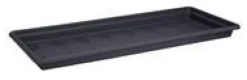 Soucoupe rectangulaire en plastique recyclé living noir Elho - 100 x 38 cm