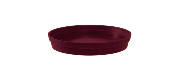 Soucoupe ronde en plastique rouge Bourgogne Eda Toscane - Ø 18,5 cm