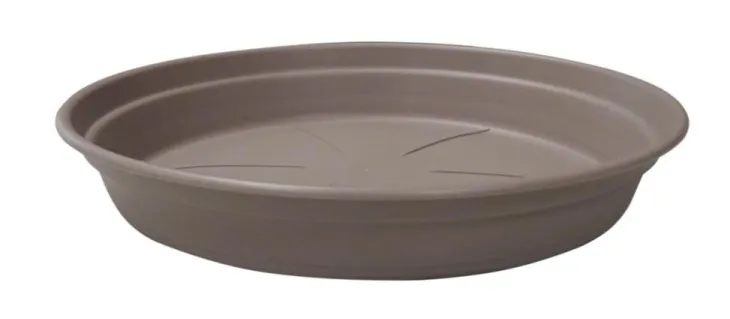 Soucoupe ronde en plastique recyclé taupe Cocoripot - Ø 20 cm