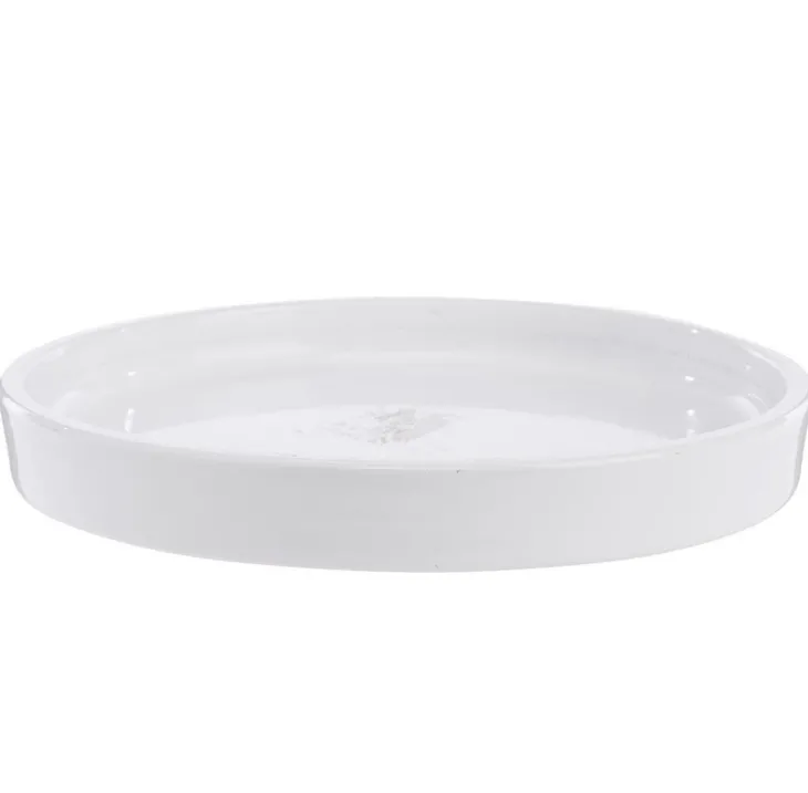 Soucoupe Subly en céramique blanc émaillée - Ø 24 x 3 cm