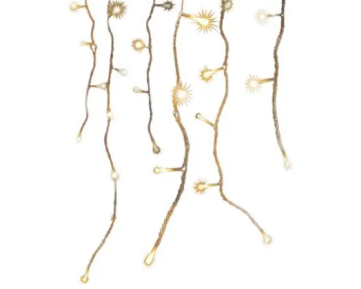 Stalactite lumineuse classique connectable x3 à 160 LED blanc chaud sur câble blanc - 8 x 0,50 m