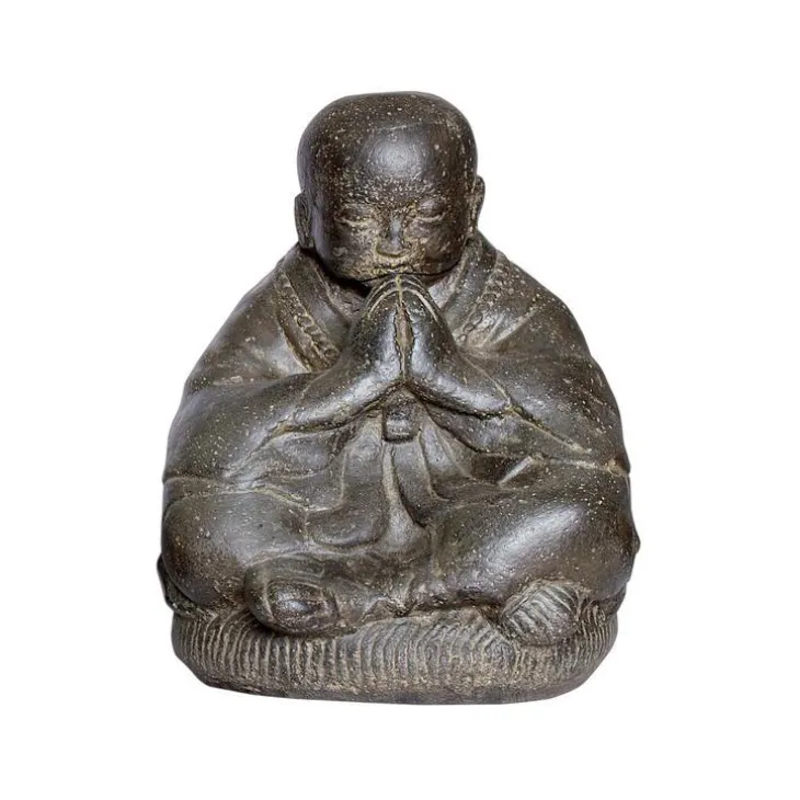 Statue de jardin Moine assis priant H 30 cm