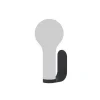 Support applique murale coloris blanc en aluminium - 12 x 5 cm