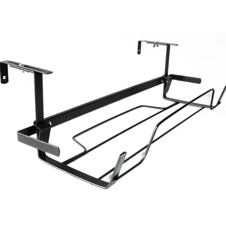 Support de jardinière extensible en métal gris martelé 65 à 84 cm