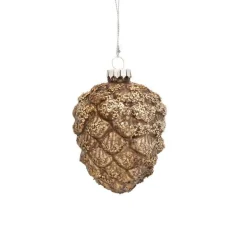 Suspension de Noël pomme de pin coloris argent - Ø 7 cm