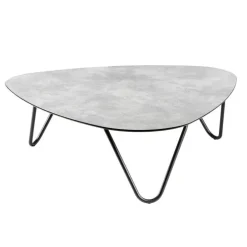 Table basse Cocoon ciment coloris noir en HPL Lafuma - 96 x 102 x 33 cm