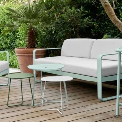 Table basse cocotte coloris blanc coton de 34 x 36 xcm