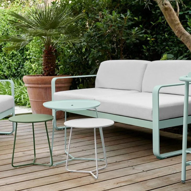 Table basse cocotte coloris blanc coton de 34 x 36 xcm