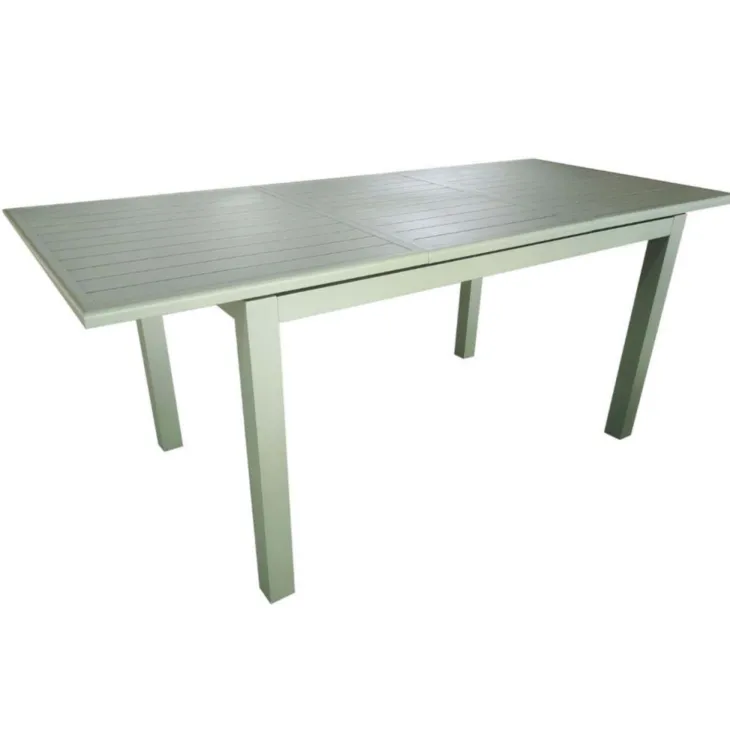 Table Caméline II coloris vert en aluminium - 130 x 180 x 84 cm