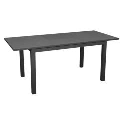 Table en aluminium graphite Caméline II - 130/180 x 84 cm