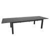 Table en aluminium graphite Caméline II - 220/320 x 110 cm
