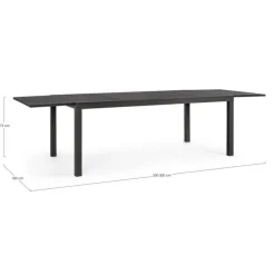 Table extensible anthracite BIZZOTTO HILDE - 200/300x100 cm
