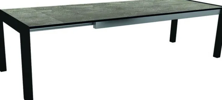 Table extérieure extensible en aluminum HPL Stern - 174 x (214/254) x 90 x 7 cm
