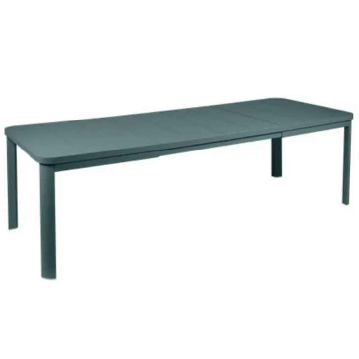 Table Oléron gris orage et ses 2 allonges