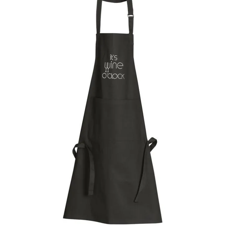 Tablier de cuisine coloris noir en coton Wine Winkler – 90 x 75 cm