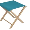 Tabouret pliant coloris bleu en coton - 43 x 43 x 42 cm