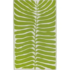 Tapis coloris vert en polypropylène recyclé - 90 x 150 cm