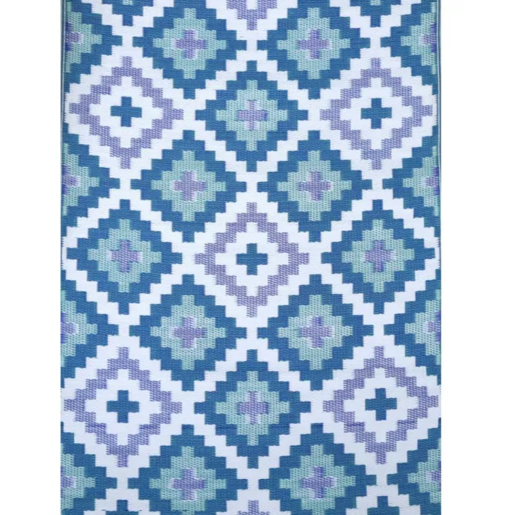 Tapis d'extérieur en polypropylène recyclé bleu Piscine - 240 x 150 cm