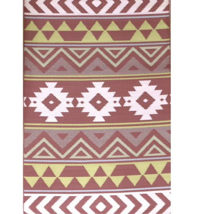 Tapis d'extérieur en polypropylène recyclé Terracotta Aztèques - 270 x 180 cm