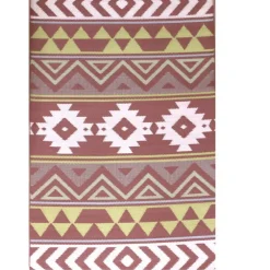 Tapis d'extérieur en polypropylène recyclé Terracotta Aztèques - 300 x 240 cm