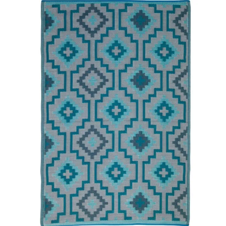 Tapis Lhasa Teal en polypropylène recyclé Fab Hab - 120 x 180 cm