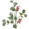 Tige artificielle eucalyptus baies rouges coloris rouge - 50 x 10 x 3 cm