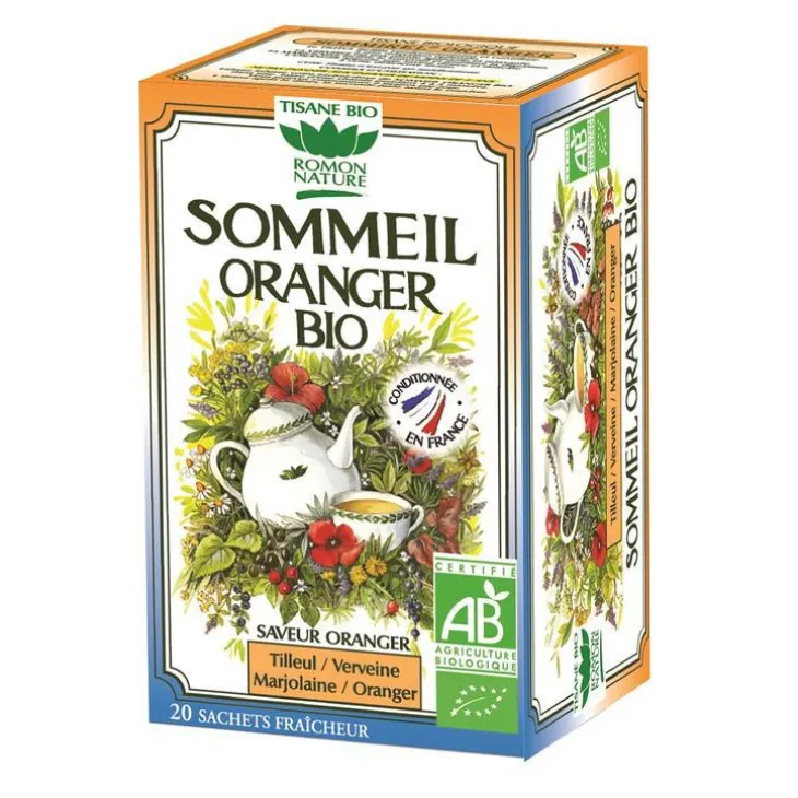 Tisane sommeil à l’oranger bio en boite de 32 g