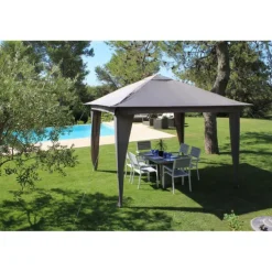 Tonnelle Manea pliable en acier Couleurs Du Monde - 3.5 x 3.5 m