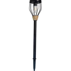 Torche solaire coloris noir en métal Napoli