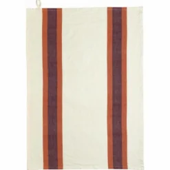 Torchon recyclé Lave Yuna coloris orange en coton - 50 x 70 cm
