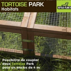 Tortoise Park pour tortue enclos extérieur grillagé en bois Reptile Planet – 200 x 100 x 25 cm