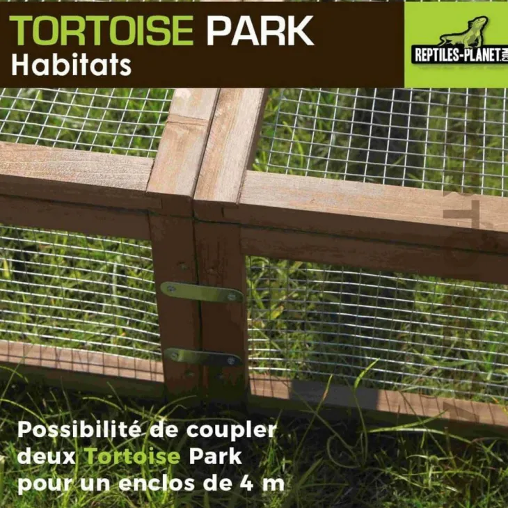 Tortoise Park pour tortue enclos extérieur grillagé en bois Reptile Planet – 200 x 100 x 25 cm