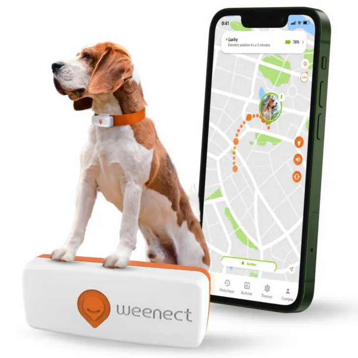 Traceur GPS pour chien coloris blanc Weenect