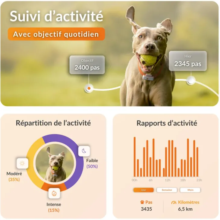 Traceur GPS pour chien coloris blanc Weenect