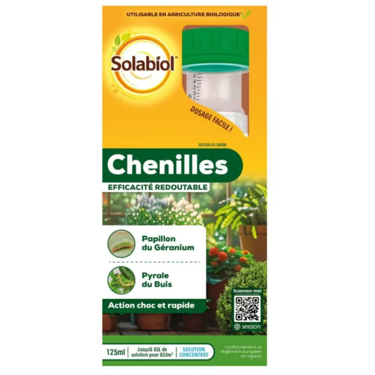 Traitement insecticide anti-chenilles concentré Solabiol - 125 ml
