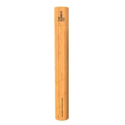 Étui brosse à dents coloris beige en bambou