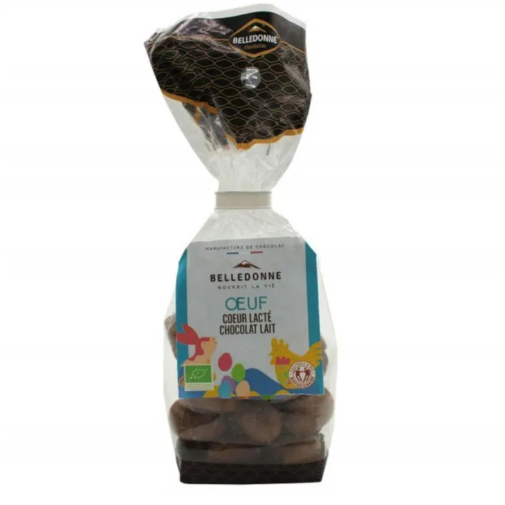 Œuf chocolat au lait cœur lacté Belledonne - 100 g x 8