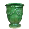 Vase Anduze vert en terre cuite émaillée H 28 x Ø 32 cm