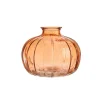 Vase citrouille coloris orange en verre – 10,7 x 10,7 x 9 cm (produit vendu à l'unité, livré aléatoirement parmi deux coloris)