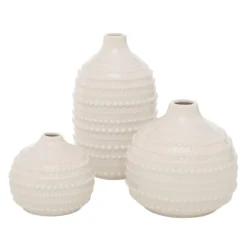 Vase en porcelaine blanc Meruna L - Ø 12 x H 21 cm