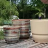 Vase en terre cuite émaillée crème Noisette Les Poteries d’Albi Rebord - Ø 35 x H 33 cm