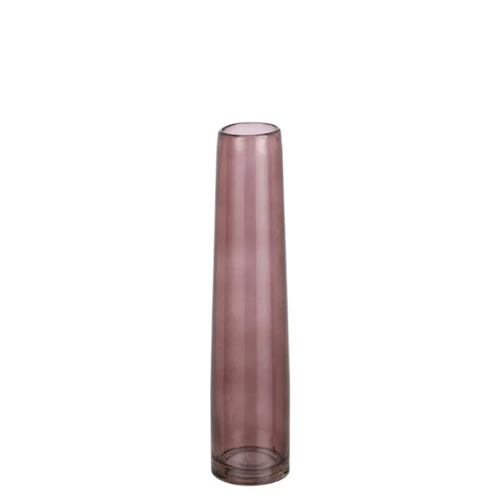 Vase soliflore en verre marron transparent Xandra - Ø 7 x H 30,5 cm