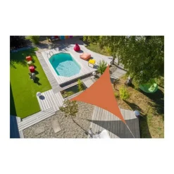 Voile ombrage orange triangulaire extensible - 5 m